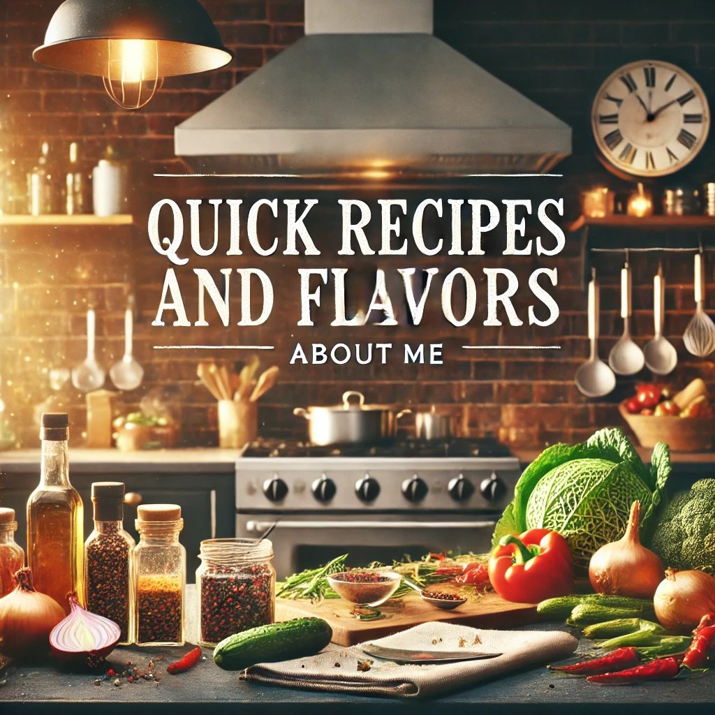 a kitchen with a counter top and a variety of vegetables
About Quick Recipes And Flavors