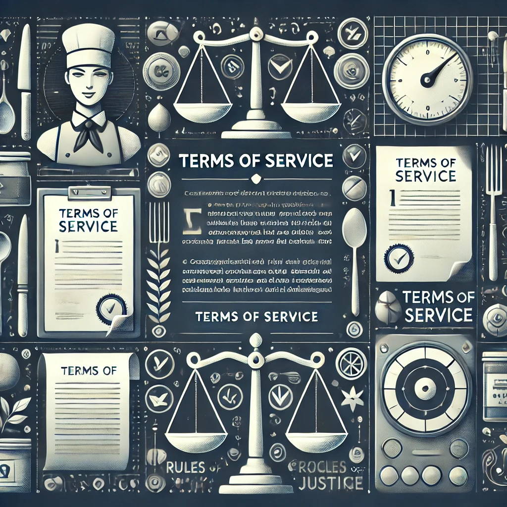 A monochrome picture depicting a Terms of service conditions of user